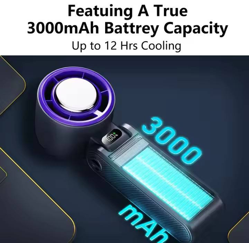 Portable Handheld Turbo Fan — 100-Speed ​​Cooling with Digital Display