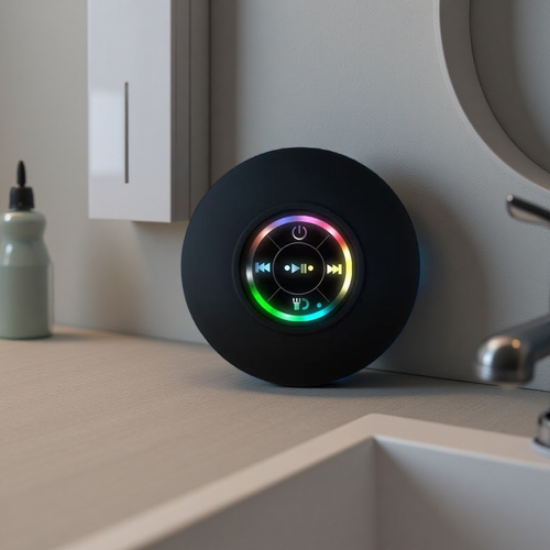 Large-Suction Cup Waterproof Bluetooth Speaker with Lights