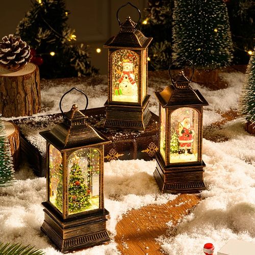 Christmas Tree Lantern with Snowing Effect