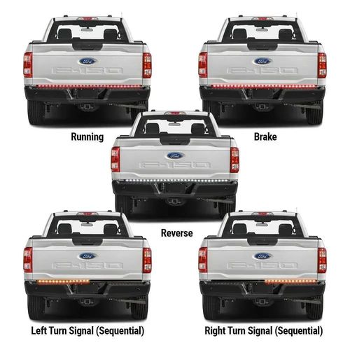 150cm Triple Row LED Tailgate Light Strip Brake Reverse Signal Light
