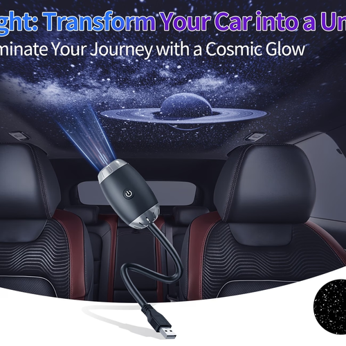 A Brand New Upgraded Usb-Powered Car Projector Light for Indoor Use, Featuring 360° Rotation. This Portable Starry Sky Lamp Serves As an Ambient Light for And Is Suitable for Ceilings, Bedrooms, Living Rooms, Rooms, Festivals