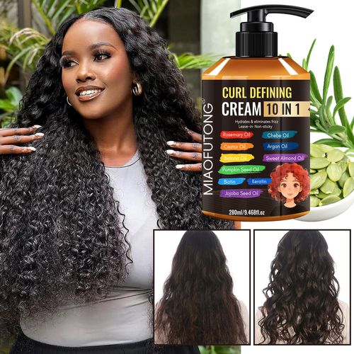 10-in-1 Curling Styling Cream: Hold, Hydration, Frizz Control, Curl Definition, and Elasticity Enhancer