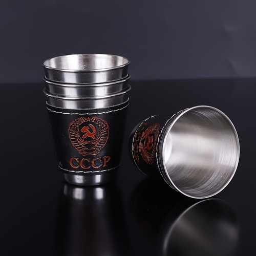 Portable Camping Cups — Silver (4 pcs x 70ml)