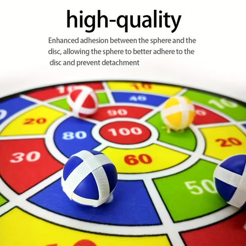 6pcs Sticky Ball Dartboard Set (Random Sticky Ball Colors) Indoor Outdoor Toy Parent- Interaction Birthday Gift Party Game Supplies