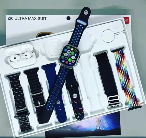 ✅ i20 Ultra Max Smartwatch 10 IN 1 Watch Set with Earpods