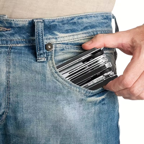 16-in-One Multi-Functional Folding Bike Repair Tool Set - Durable Carbon Steel Material, Compact And Portable, Perfect for Road And Mountain Bicycles - Essential for Cyclists And Bike Enthusiasts