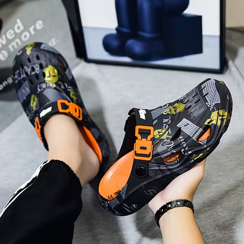 Men's Fashion Thick-Sole EVA Shoes, New Design - Slip-On, Breathable Clogs with Soft Insole, Suitable for Outdoor Comfort, Thick-Sole Shoes