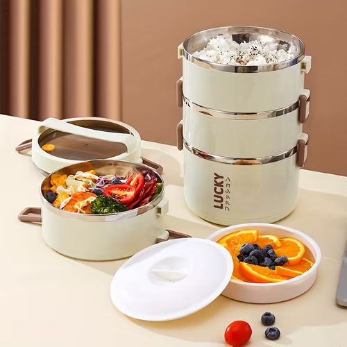 4 Layer Lunch Box Set, Large Capacity Stainless Steel Lunch Box with Lunch Bag - Thermal Insulation Bento Box for School, Camping, And Work - Perfect for Student And Workers - Back to School Essential