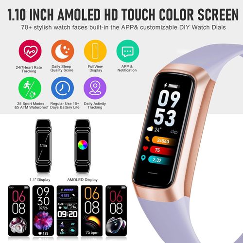 Fitness Tracker, Blood Pressure Watch with 24-7 Heart Rate, Step Counter for Walking, Step Trackers Activity Pedometer for Women Men Android iOS