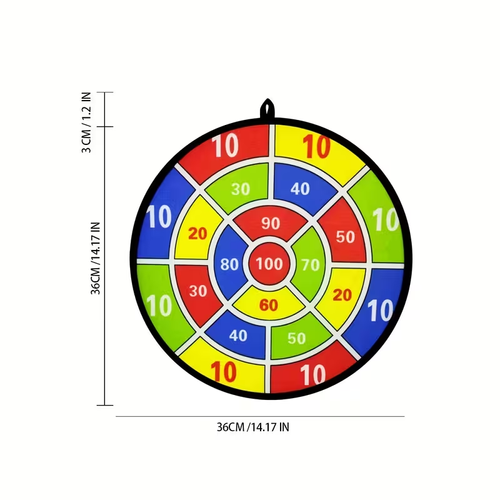 6pcs Sticky Ball Dartboard Set (Random Sticky Ball Colors) Indoor Outdoor Toy Parent- Interaction Birthday Gift Party Game Supplies
