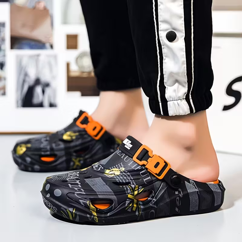 Men's Fashion Thick-Sole EVA Shoes, New Design - Slip-On, Breathable Clogs with Soft Insole, Suitable for Outdoor Comfort, Thick-Sole Shoes