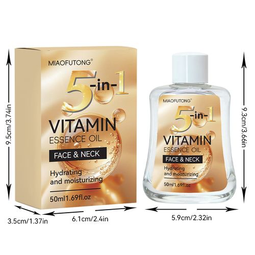 5-in-1 Facial Oil: Multi-Effect Serum for Hydration, Moisturization, Nourishment, Brightening, Lifting, and Firming