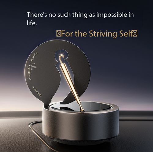 Rotating car aromatherapy ornament—a magical little gold umbrella.