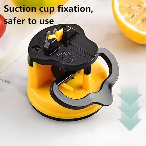 2Pcs-Hands-Free Knife Sharpener with Suction Cup - Portable Tungsten Carbide Quick Sharpening Tool, No Electricity Needed for Home, Camping & Hiking - Durable Metal Construction, Compact Design for Easy Storage, Camping Essentials, Sleek Metallic Finish, Sturdy Construction