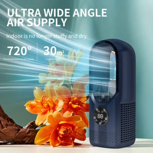 Portable Air Conditioning Fan USB Tower Fan Desktop Bladeless Fan