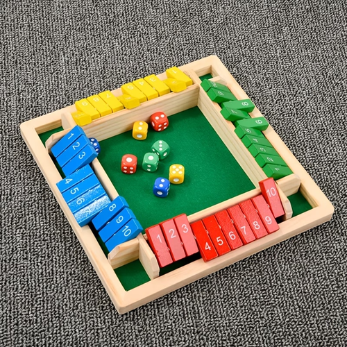 1 Set of Boxed Wooden Double-sided Numbered Four-sided Flipping Game Chess, Flip Chess, Flip Chess for 2, 3, or 4 Players, Interactive Competitive Puzzle Board Game Toy, Parent-child Interaction, Fun Game Chess, Multiplayer Tabletop Game, STEM