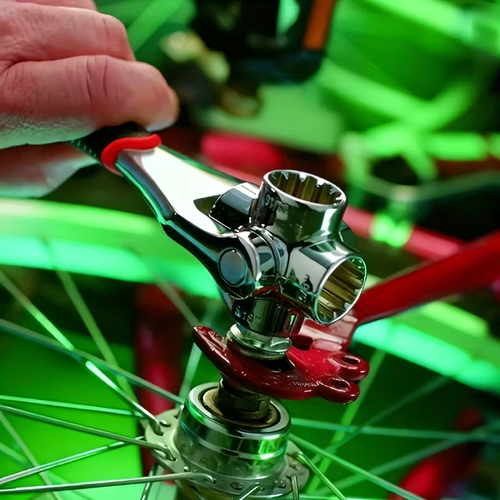 1-Pack Socket Wrench, 8-in-1 Multi-Function Box Wrench with Anti-Slip Handle, Multi-Head Rotary Repair Tool for Car Tire Removal