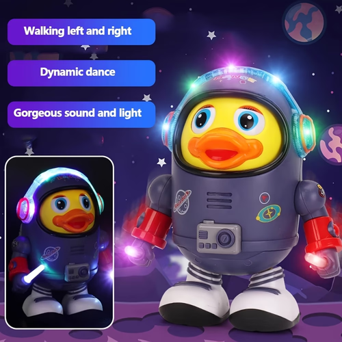 Cute And Fun Dancing Space Duck Robot, Electric Universal Fun Toy (Batteries Not Included), Cool Toy (Batteries Not Included), Cute Music Cartoon Baby Toy, Colorful Lights, Beautiful Music, Birthday, Christmas, Halloween