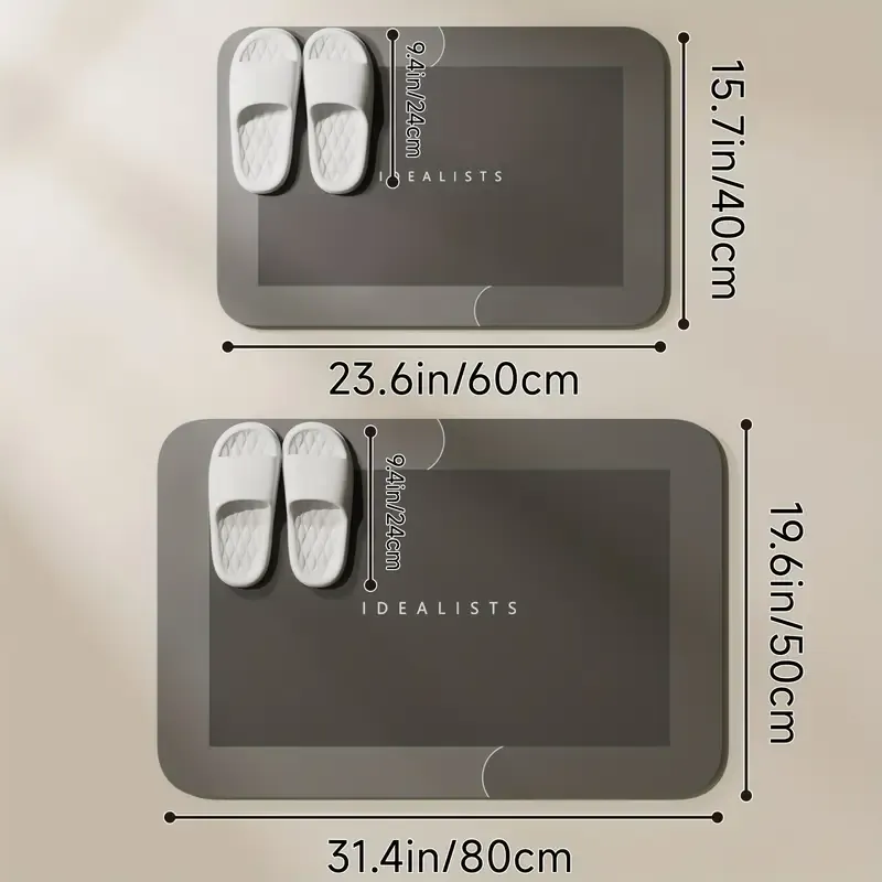 Local warehouseSuper Absorbent Diatomite Bath Mat - Quick Dry