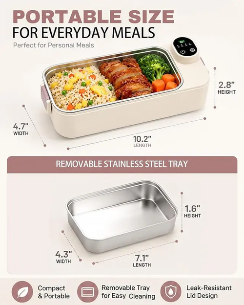 Collectible Dolls Home Decor Accents Rechargeable Electric Lunch Box Portable Timer-controlled (Upgraded Version), Lunch Box For Women Men, Bento Box Adult, Insulated Lunch Bag, Snack Lunch Containers With Lids, Meal Prep Containers