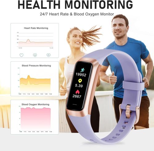 Fitness Tracker, Blood Pressure Watch with 24-7 Heart Rate, Step Counter for Walking, Step Trackers Activity Pedometer for Women Men Android iOS