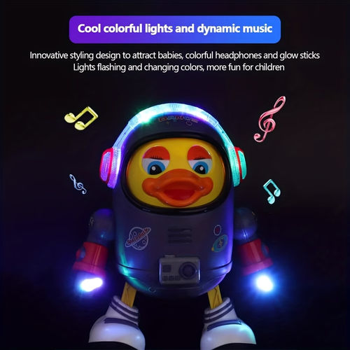 Cute And Fun Dancing Space Duck Robot, Electric Universal Fun Toy (Batteries Not Included), Cool Toy (Batteries Not Included), Cute Music Cartoon Baby Toy, Colorful Lights, Beautiful Music, Birthday, Christmas, Halloween