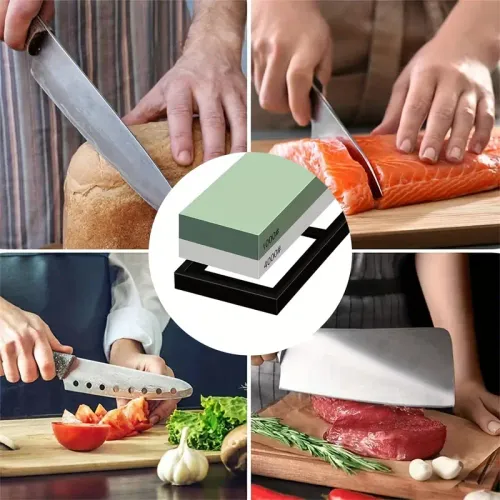 2pcs Manual Stone Knife Sharpening Set, 1000-4000 Grit, Durable Sharpening Tools for Kitchen Knives, No Electricity Needed