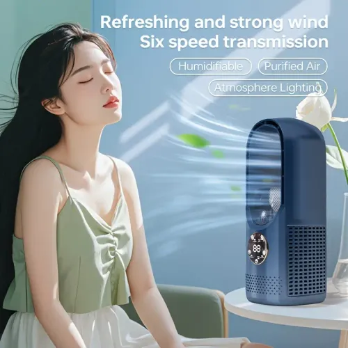 Portable Air Conditioning Fan USB Tower Fan Desktop Bladeless Fan