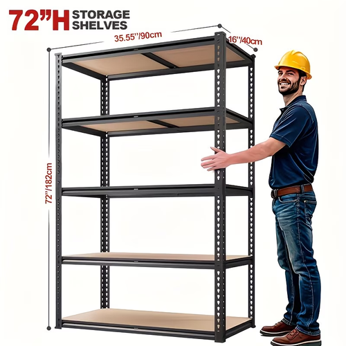 72 Inch Heavy-duty Metal Storage Rack, With A Load-bearing Capacity Of 2000 Pounds Per Layer, Adjustable Height, Easy Assembly For Independent Garage, Warehouse, Home, And Office Shelves - Industrial Style Sorting Rack, Utility Shelves