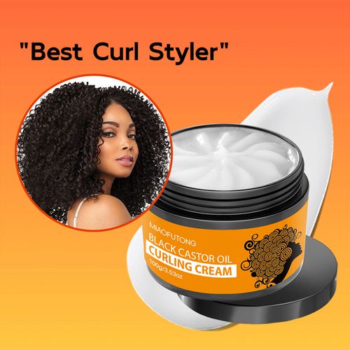 3pcs 100g Black Castor Oil Curling Cream With Avocado & Coconut