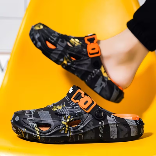 Men's Fashion Thick-Sole EVA Shoes, New Design - Slip-On, Breathable Clogs with Soft Insole, Suitable for Outdoor Comfort, Thick-Sole Shoes