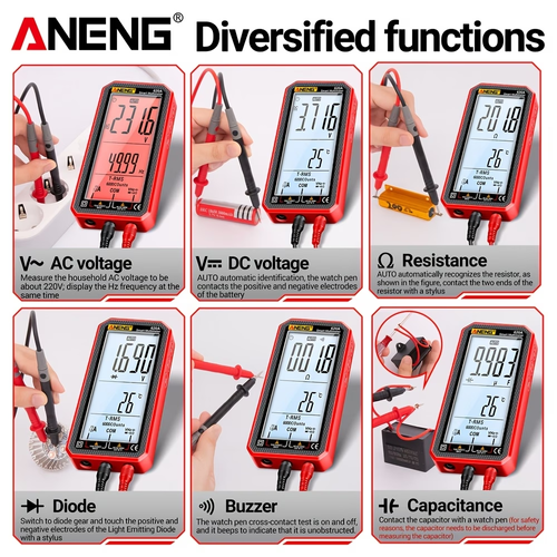 ANENG Digital Multimeter — High-Precision, Intelligent Anti-Burn Protection, Extra-Large Digital Display, Multifunctional, Fully Automatic