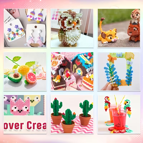 1 Set of about 50000pcs Premium Fused Beads with 96 Colors in 4 Boxes, 2.6Mm Insurance Beads 44pcs Deluxe Tool Set Handmade Insurance Bead Set, with Lanyard, Key Chain, Square Nail Board, Storage Box, Tweezers, Birthday, Graduation, Valentine'S Day