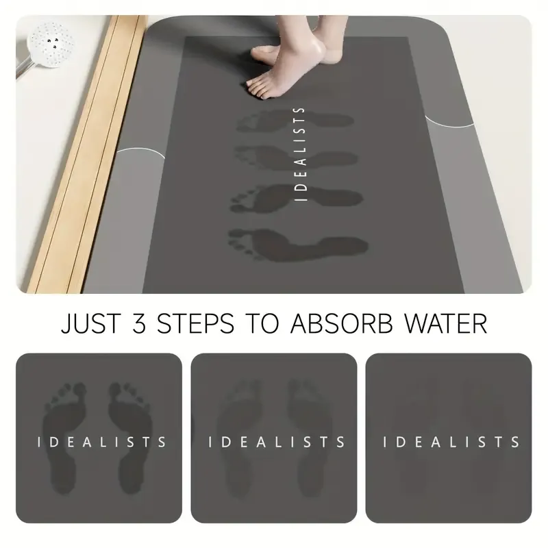 Local warehouseSuper Absorbent Diatomite Bath Mat - Quick Dry