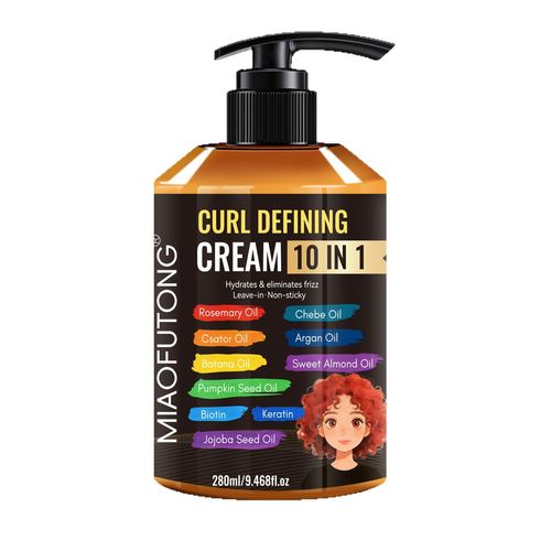 10-in-1 Curling Styling Cream: Hold, Hydration, Frizz Control, Curl Definition, and Elasticity Enhancer