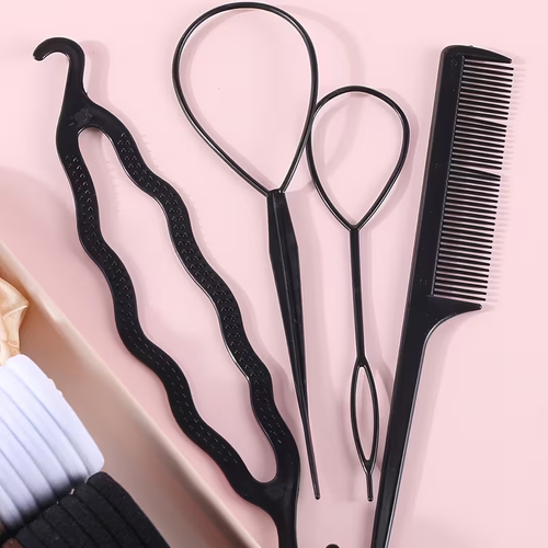 1109pcs Women'S Dark Hair Accessory Set, Elastic Hair Bands, Seamless Ponytail Headbands, Simple Style Hair Bands, Disposable Rubber Bands, No Box, for Daily & Casual Wear, All-Season, Solid Color, Woven, Miss, Valentine'S Day, Mardi Gras Day, Easter, for Women