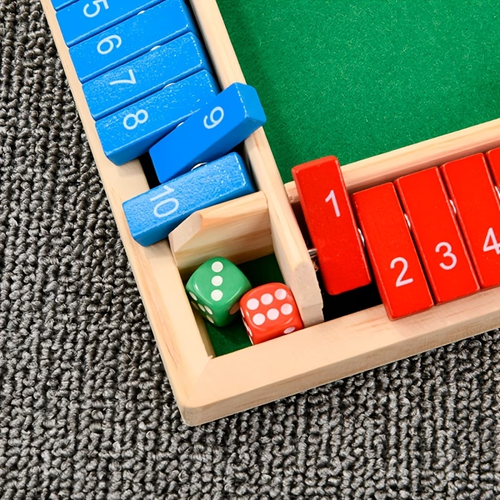 1 Set of Boxed Wooden Double-sided Numbered Four-sided Flipping Game Chess, Flip Chess, Flip Chess for 2, 3, or 4 Players, Interactive Competitive Puzzle Board Game Toy, Parent-child Interaction, Fun Game Chess, Multiplayer Tabletop Game, STEM