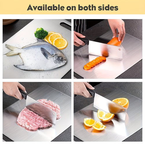 3pcs Stainless Steel Kitchen Plate Set, Durable, Easy to Clean, Multi-Size for Slicing Fruits, Vegetables, Meat and Bread with Food Contact Safe Slicing Plate for Kitchen and Restaurant.