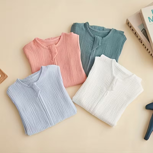 Baby Sleep Sack 0-18 Months 100% Cotton Muslin Baby Sleeping Bag, 2-Way Zipper Toddler Wearable Blanket Comfy Stretchy Multifunctional Pajamas, Baby Sleeping Bag Halloween, Christmas Gift