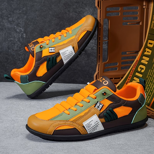 Retro-style Patterned Casual Men's Shoes, . Netted Fabric Construction for Breathability and Comfort. Trendy, Versatile, Low-cut Slip-on Sneakers Suitable for Daily Commuting, Sports