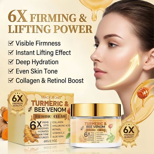 Turmeric  Bee Venom 6X Firming Cream — Moisturizing, Brightening, and Lifting Facial Skincare