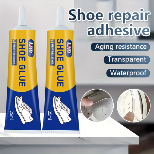 KJM Powerful Flexible Shoe Repair Glue (2-Pack) – Professional-grade, heat-resistant, leak-proof, and non-marking adhesive, suitable for athletic shoes, artificial leather, and resin crafts – features an easy-to-use and precise nozzle, providing long-lasting adhesion, specifically designed for footwear.