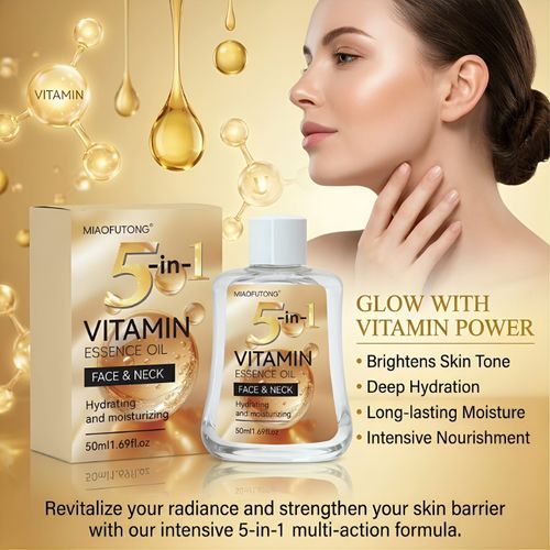 5-in-1 Facial Oil: Multi-Effect Serum for Hydration, Moisturization, Nourishment, Brightening, Lifting, and Firming