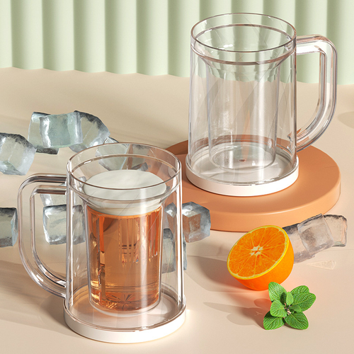 Sandwich ice cup double layer beer cup iced refrigeration cup creative refrigerator freezer large capacity summer water cup