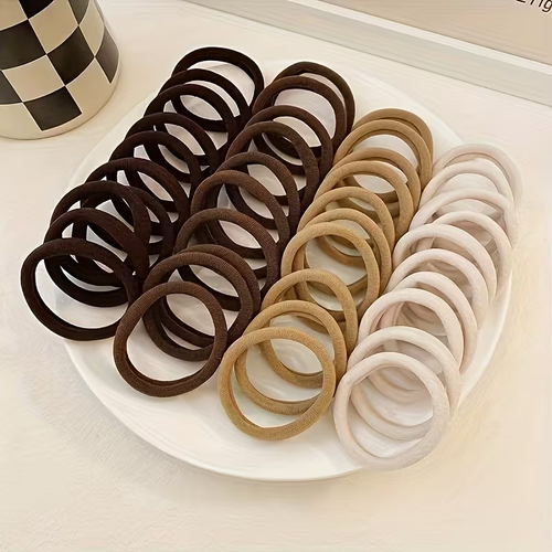 1109pcs Women'S Dark Hair Accessory Set, Elastic Hair Bands, Seamless Ponytail Headbands, Simple Style Hair Bands, Disposable Rubber Bands, No Box, for Daily & Casual Wear, All-Season, Solid Color, Woven, Miss, Valentine'S Day, Mardi Gras Day, Easter, for Women