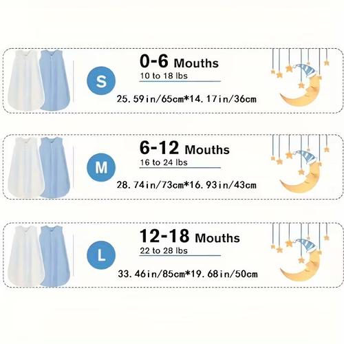 Baby Sleep Sack 0-18 Months 100% Cotton Muslin Baby Sleeping Bag, 2-Way Zipper Toddler Wearable Blanket Comfy Stretchy Multifunctional Pajamas, Baby Sleeping Bag Halloween, Christmas Gift