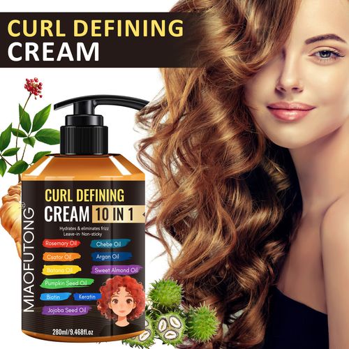10-in-1 Curling Styling Cream: Hold, Hydration, Frizz Control, Curl Definition, and Elasticity Enhancer