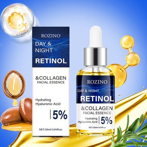 10X Ultra-Hydrating Moisturizing Multi-Effect 1pc Retinol And Collagen Powerful Moisturizing Firming Facial Serum, Containing Natural Moisturizing Ingredients, Lightweight Texture Easy to Absorb, Instant Lifting Facial Contour with One Touch
