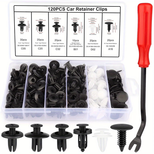 125pcs Assortment Kit of Auto Fasteners with Removal Tools, Universal Nylon Plastic Rivets for Car Door Panels, Bumper Clips Set for Vehicle Trim And Panel Repairs, Perfect Gift Box for a Boyfriend Or Father'S Day