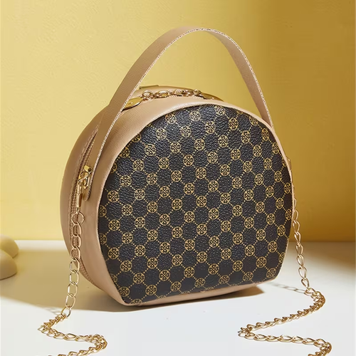 New Floral Print Small Cat Handbag Round Crossbody Bag